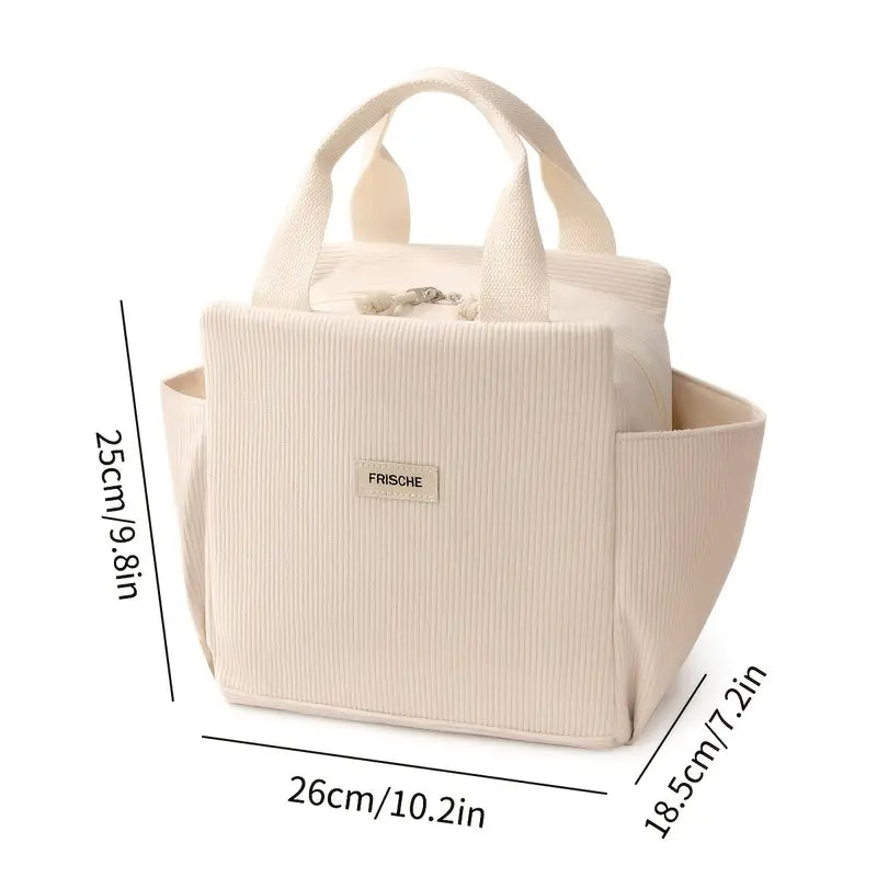 Sac repas compact avec poches latérales, facile à nettoyer avec un chiffon doux, style élégant et durable