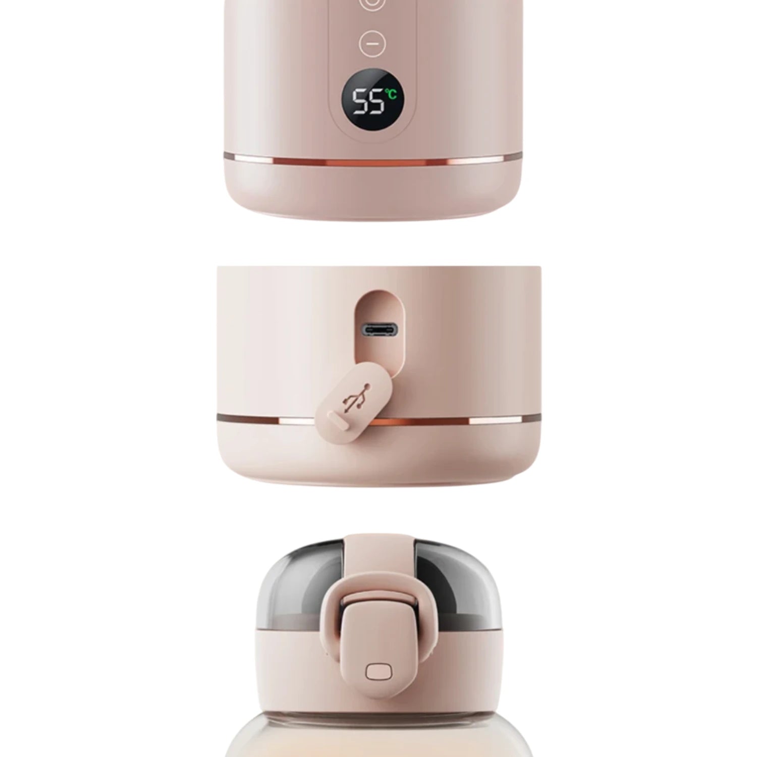 Chauffe-biberon nomade haute capacité 5200 mAh pour une utilisation longue durée sans recharge.