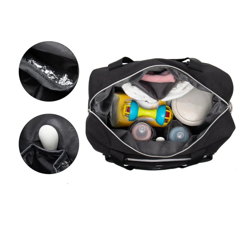 Parent en balade avec le sac à langer MoodPack, fonctionnel et élégant au quotidien