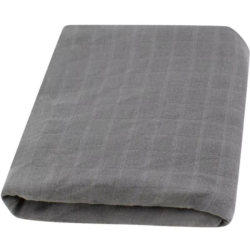 Lange pour bébé Goodn'lange 120x120 cm en coton doux et respirant, idéal pour emmailloter confortablement les nouveau-nés gris