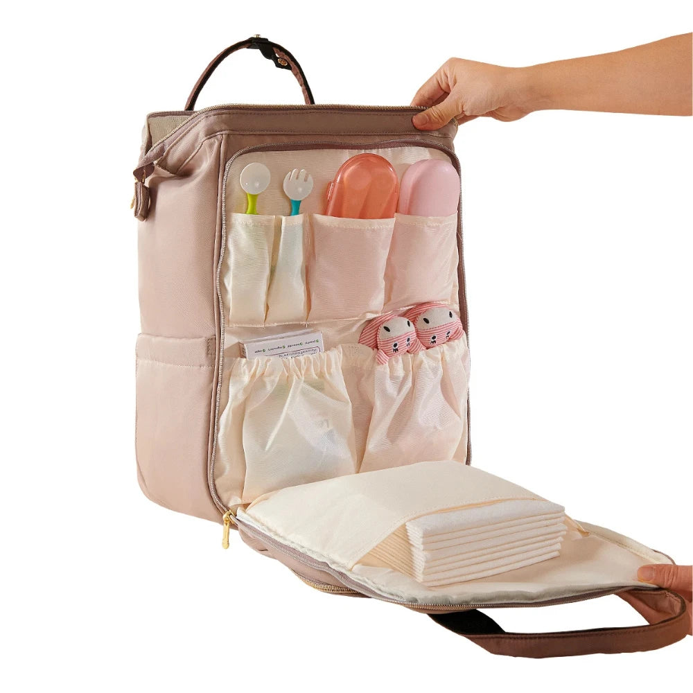 Sac à langer Moka – grande ouverture et rangement optimisé