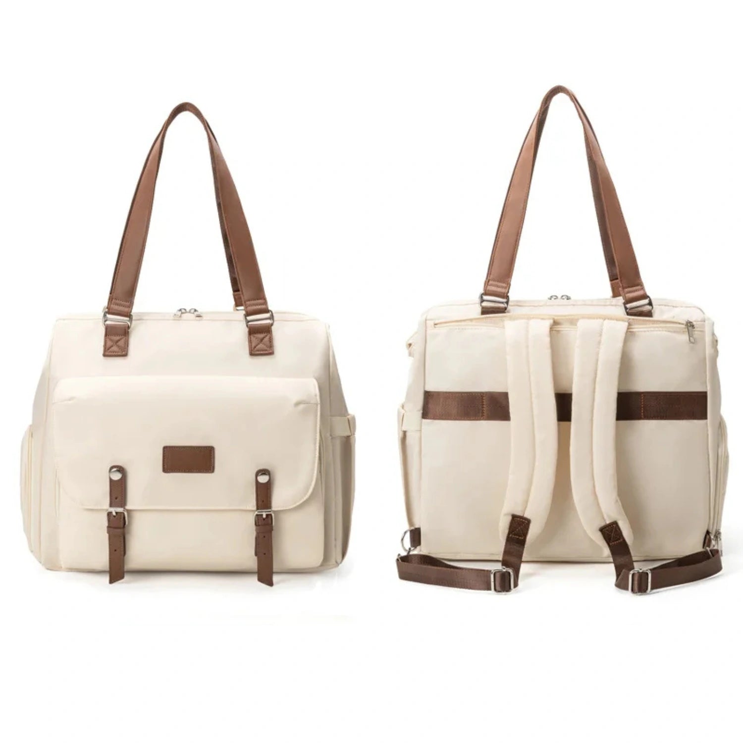 Sac à langer kaki avec compartiment chaussures imperméable et accessoires pratiques