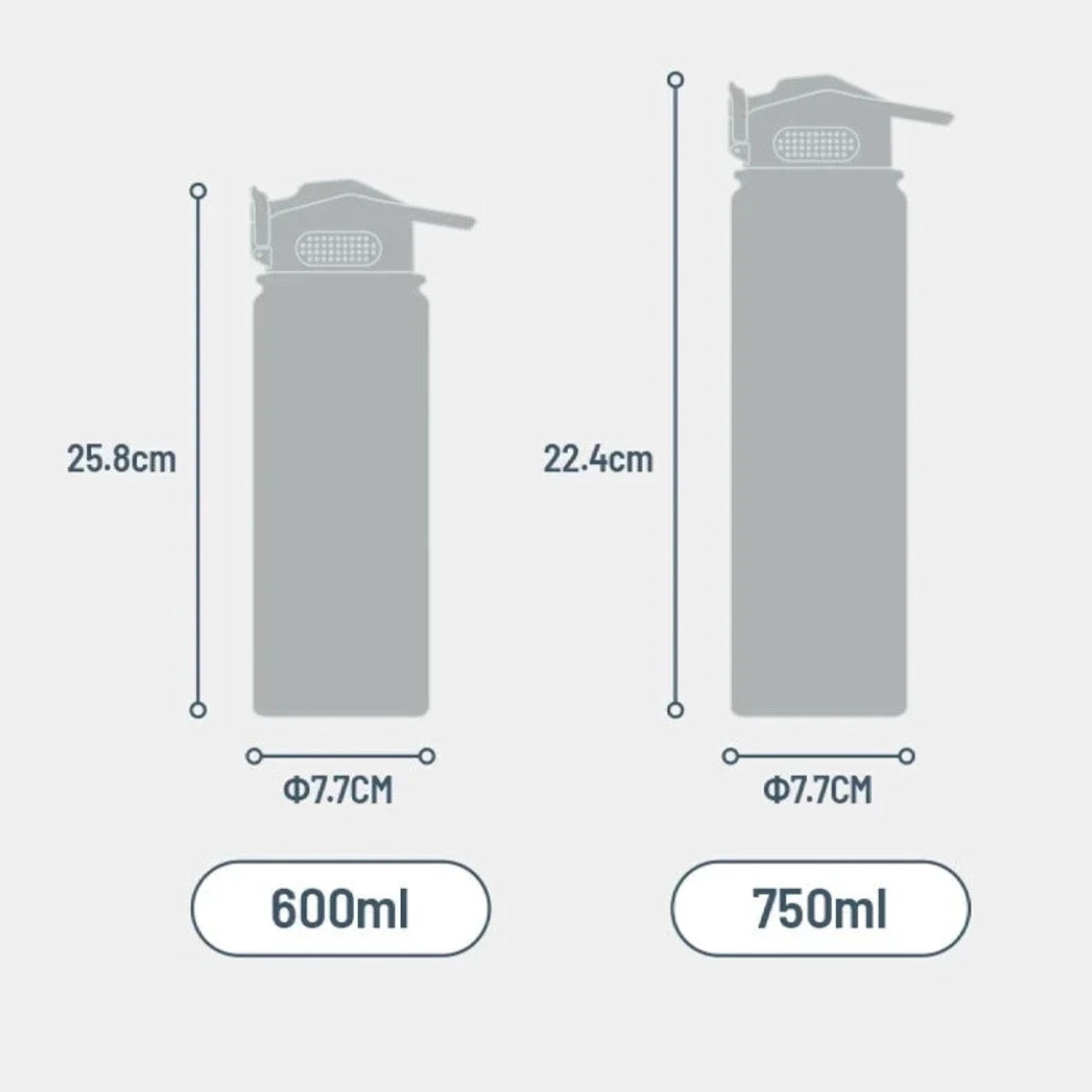 mesur de la Gourde isotherme avec paille réutilisable, en acier inoxydable 304, capacité 600ml ou 750ml, garde les boissons chaudes ou froides jusqu'à 12h rose