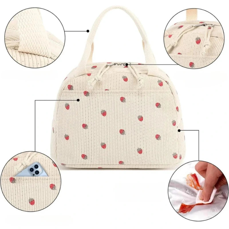 Lunch bag isotherme élégant avec fermeture sécurisée pour repas frais pour toute la journée