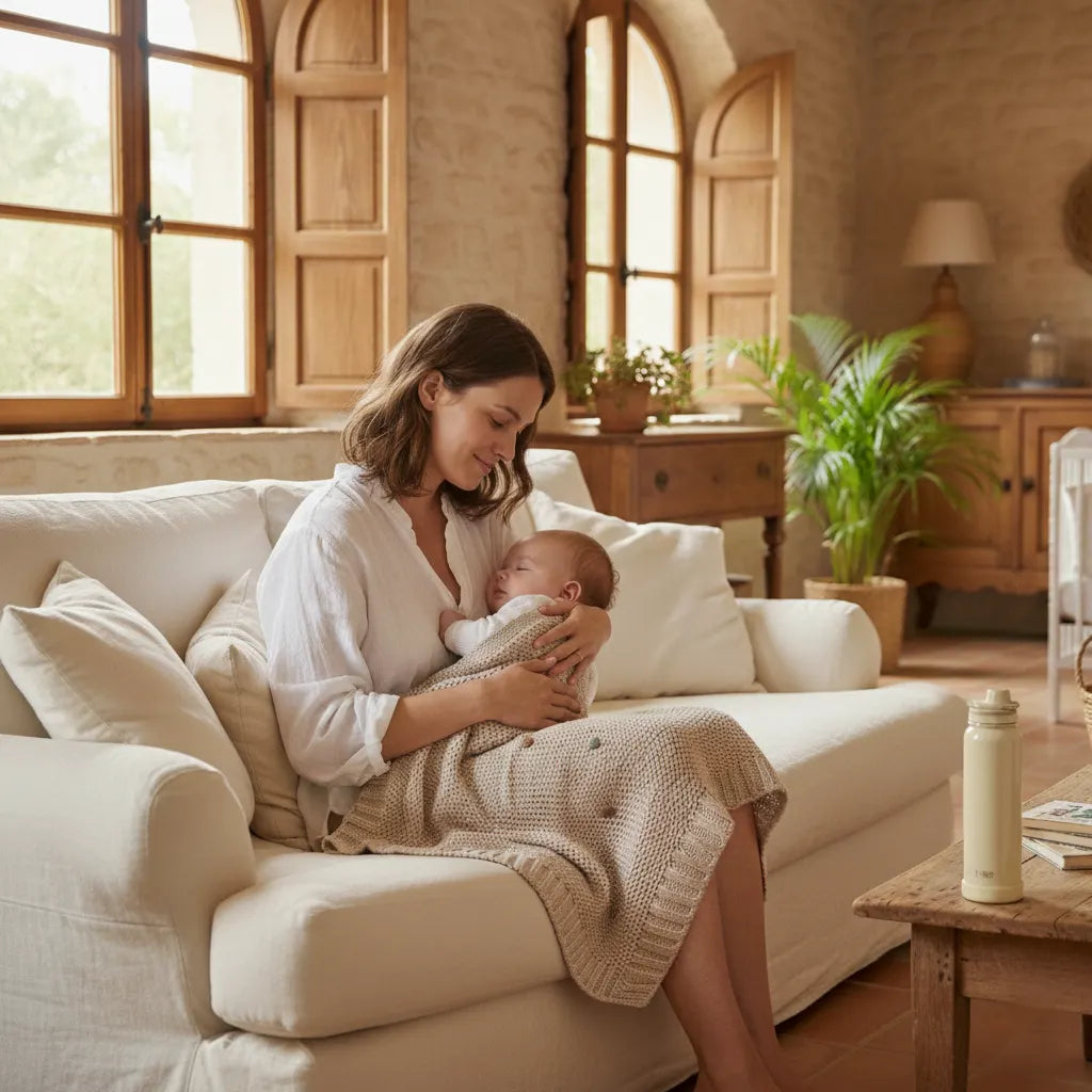 Lange ou couverture en coton ultra doux, dimensions 90x70 cm, lavable en machine, couverture offerte avec l'achat d'un sac à langer coton doux, avec maman et bebe moment tendresse