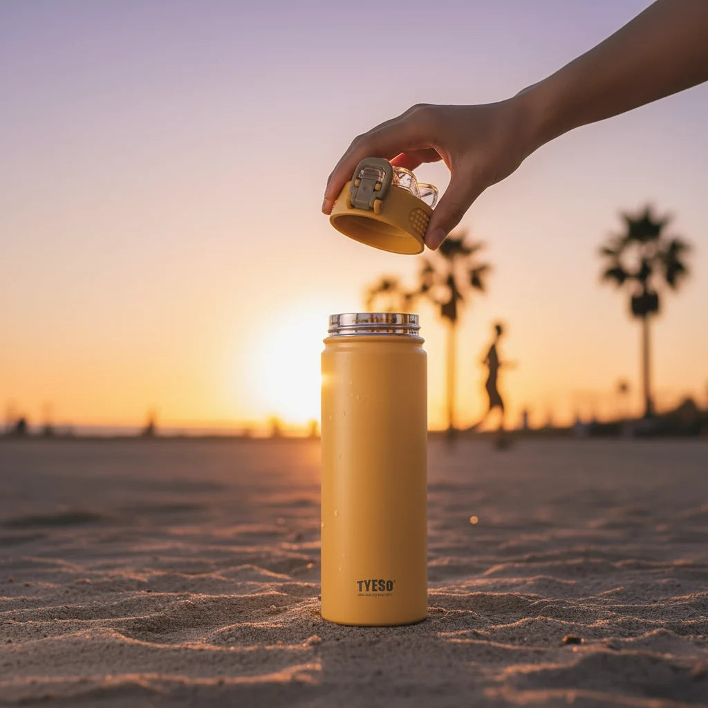 Gourde HydroVibe en acier inoxydable 304, isotherme, garde les boissons chaudes et froides