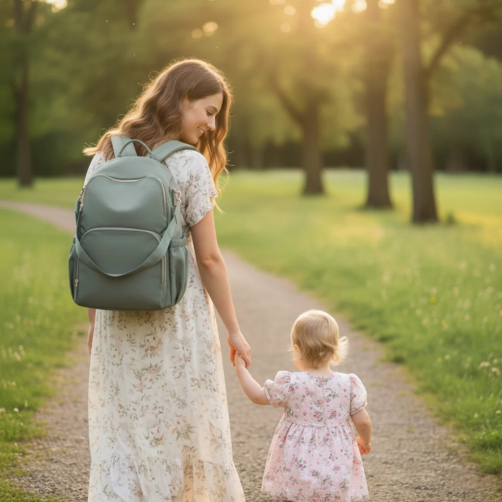 Avec ses 35L, le sac à langer polyvalent offre un grand espace pour les affaires de bébé et celles des parents, incluant même un compartiment pour ordinateur jusqu’à 15,6 pouces