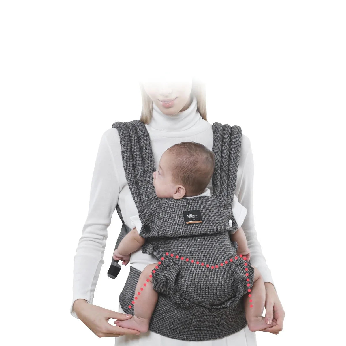 Porte-bébé ergonomique HarmonyBaby – Plusieurs positions de portage : face, hanche et dos