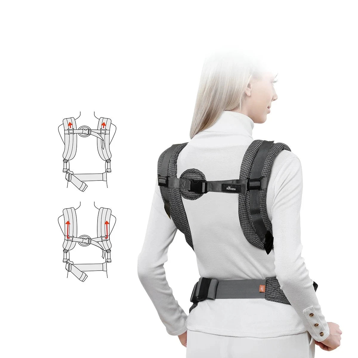 Porte-bébé ergonomique HarmonyBaby – Sangle réglable pour morphologies adultes de 80 à 120 cm