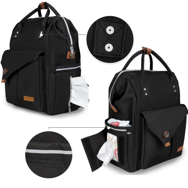 Poches isothermes en aluminium intégrées pour biberons, gardant la température dans le sac à langer UrbanNest.