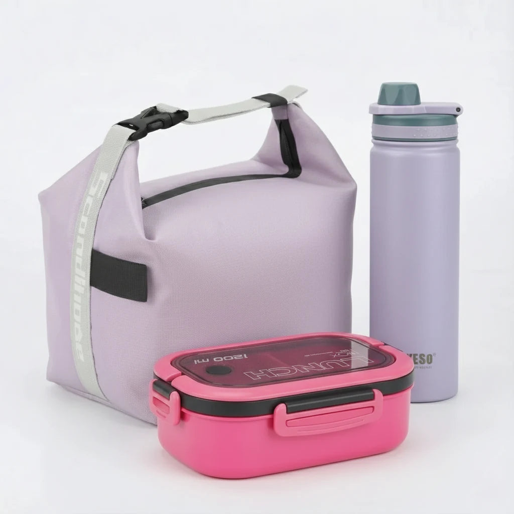 Bento Box Snack&Go 1200 ml ouverte avec compartiments – boîte repas saine et pratique.