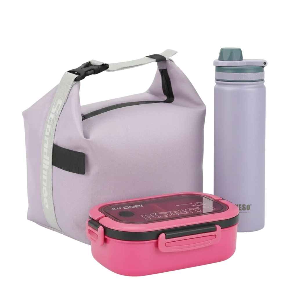 Le kit ultime : Sac + Bento + Gourde. Pour ne manquer de rien.