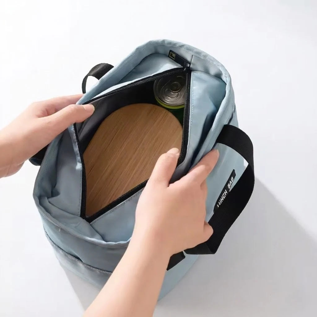 Petit sac glacière repas vert jungle design épuré et mixte pour le travail