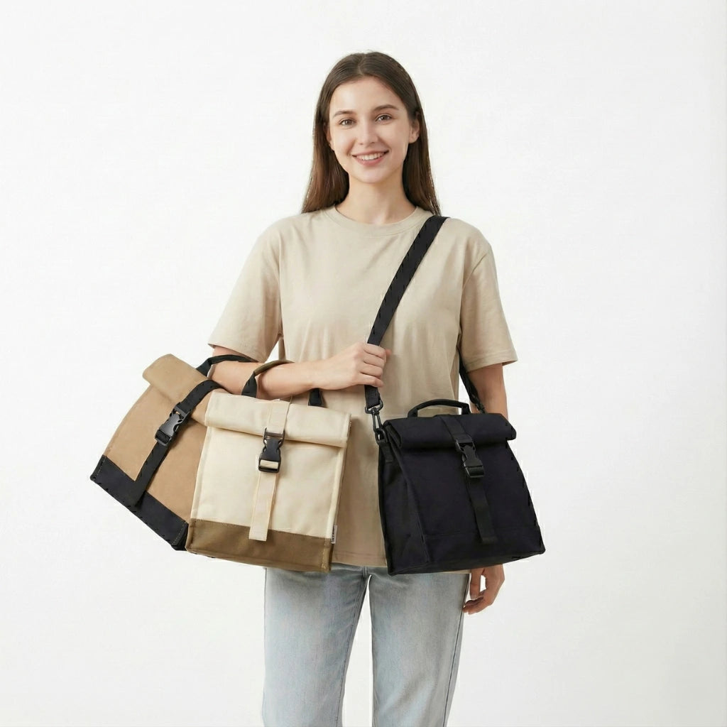 Sac glacière souple femme style roll top moderne