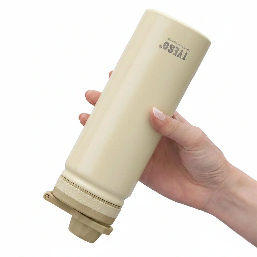 Gourde isotherme PureVibe beige moka 600ml acier inoxydable double paroi sans BPA