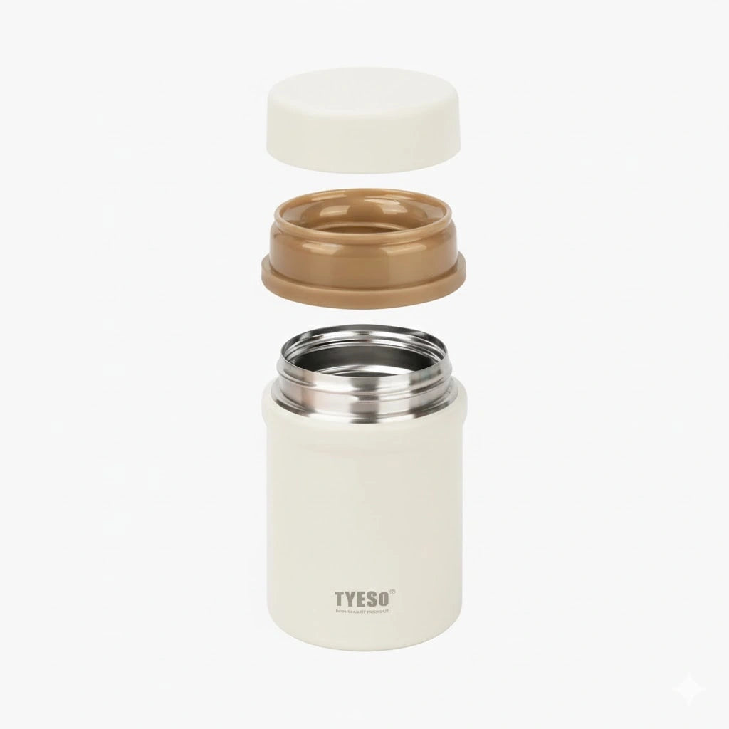 Pot alimentaire isotherme blanc FreshMeal 600ml en inox pour garder les repas chauds ou froids 12h