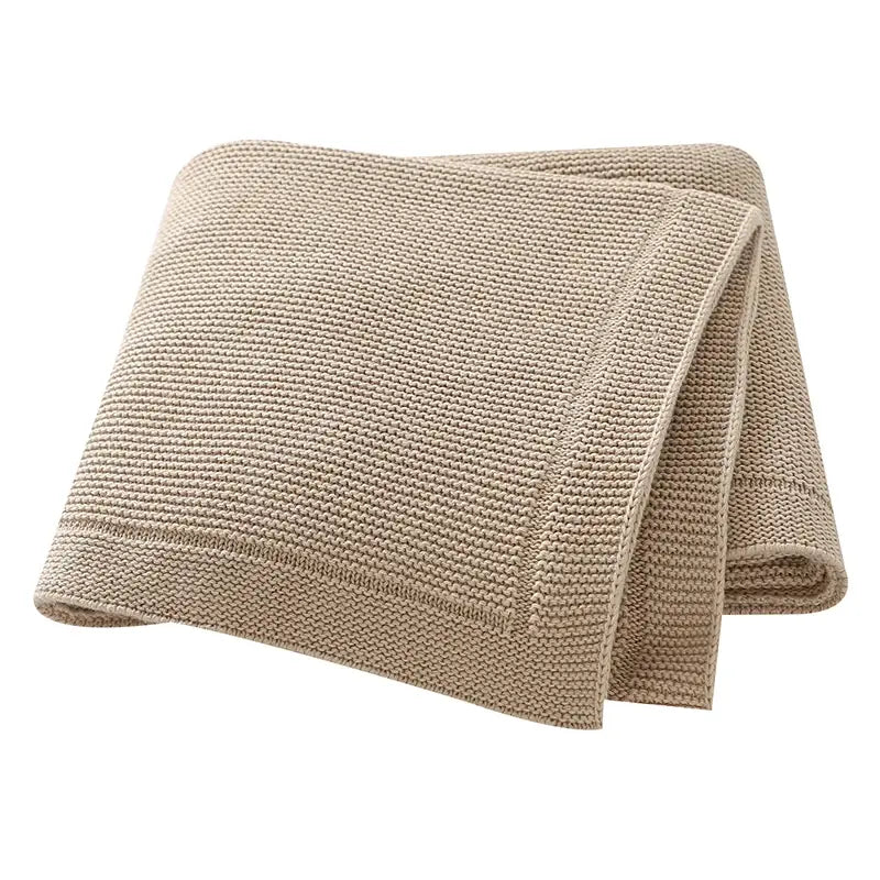 Couverture tricotée bébé GoodKnit beige élégante pour un style intemporel