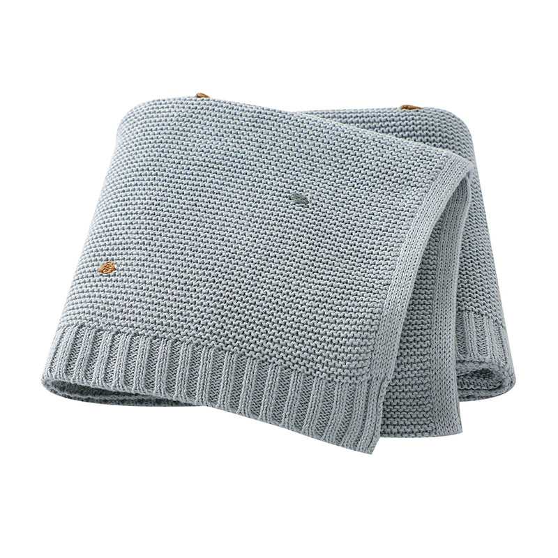 Lange ou couverture en coton ultra doux, dimensions 90x70 cm, lavable en machine, couverture offerte avec l'achat d'un sac à langer bleue