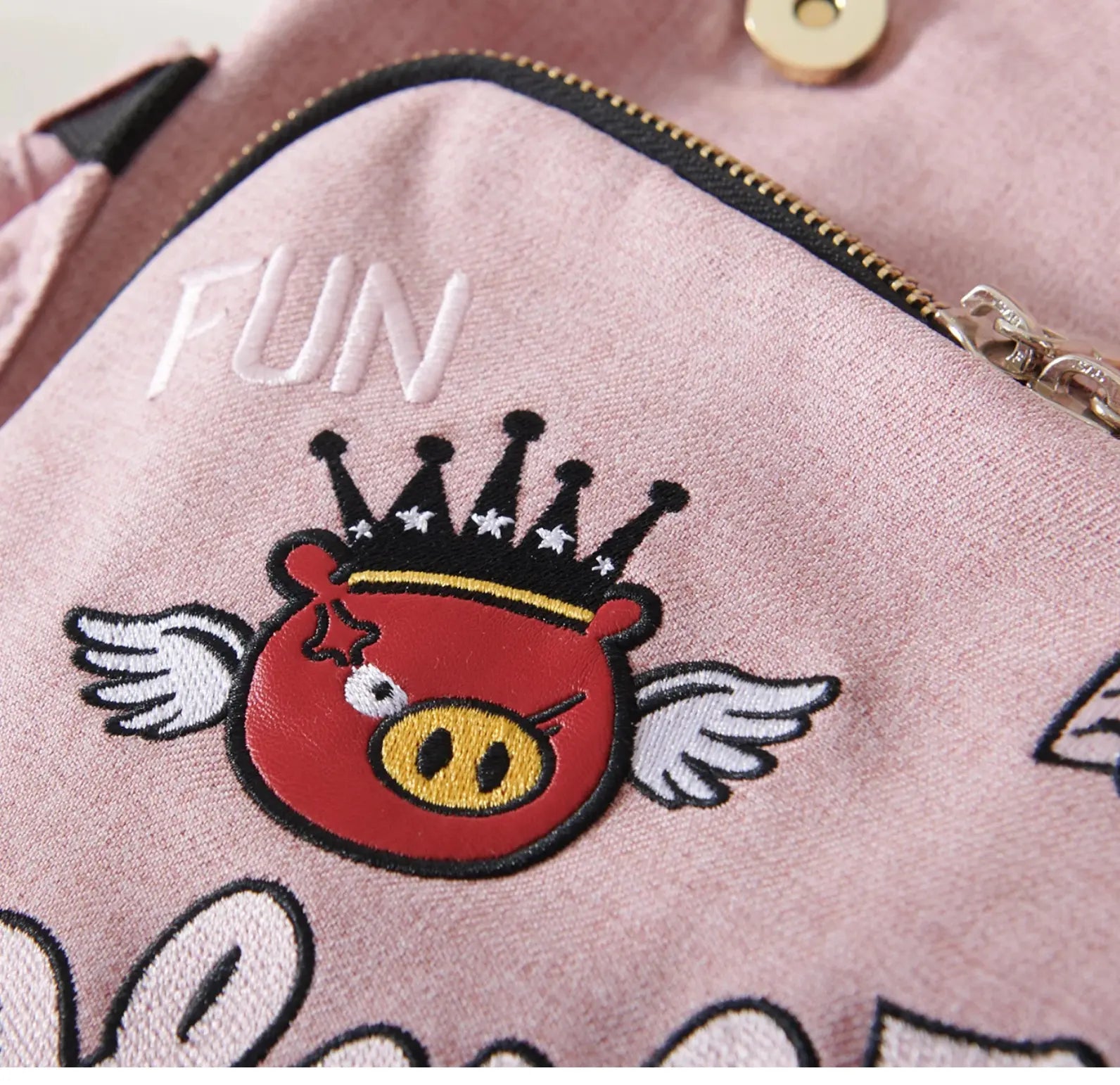 Sac à langer en toile canvas, 37x32x21 cm, grande capacité, 0,8 kg, facile à nettoyer avec un chiffon microfibre humide rose motif