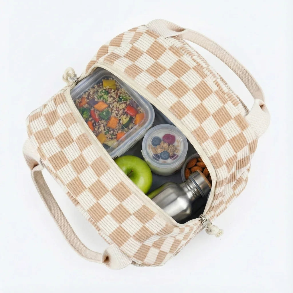 Intérieur sac repas isotherme spacieux pouvant contenir lunch box et snacks