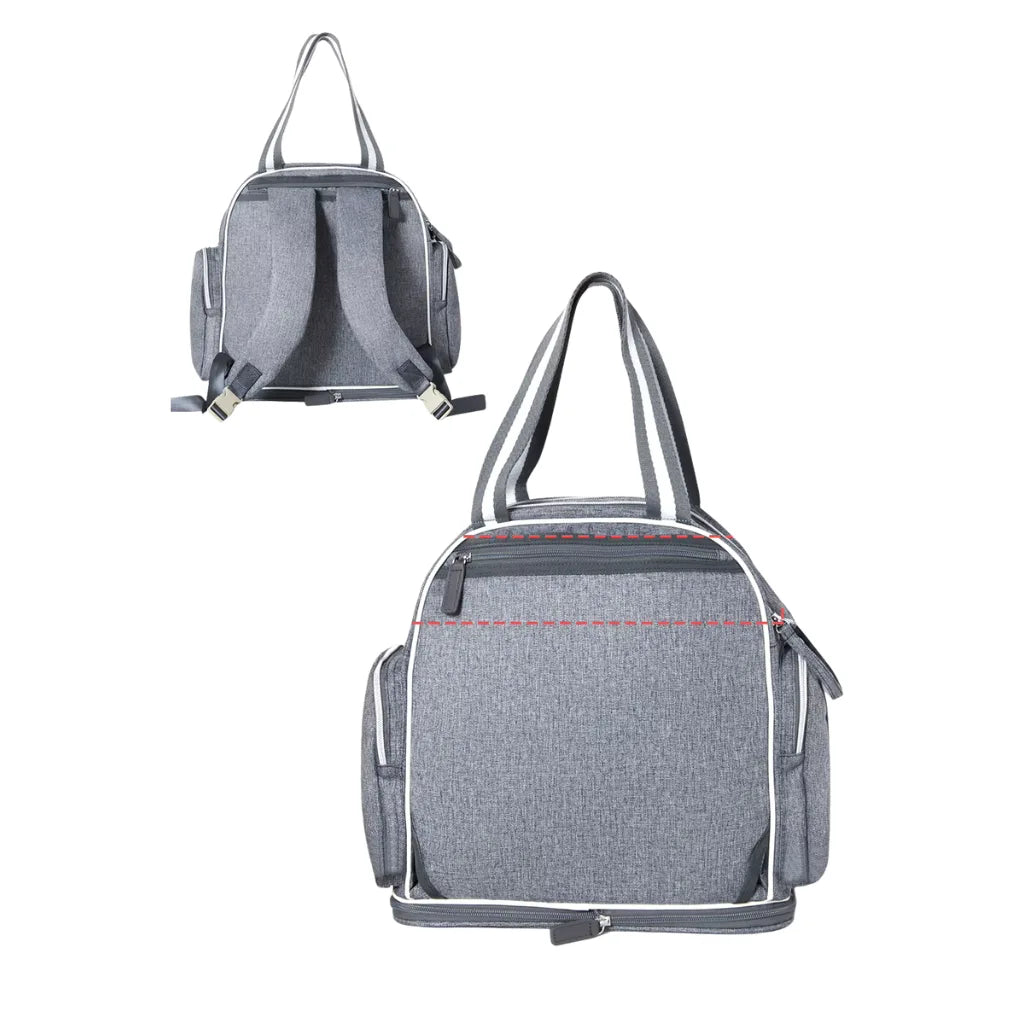 Ouverture complète du sac NomadGlow, facilitant l’accès rapide aux essentiels bébé.