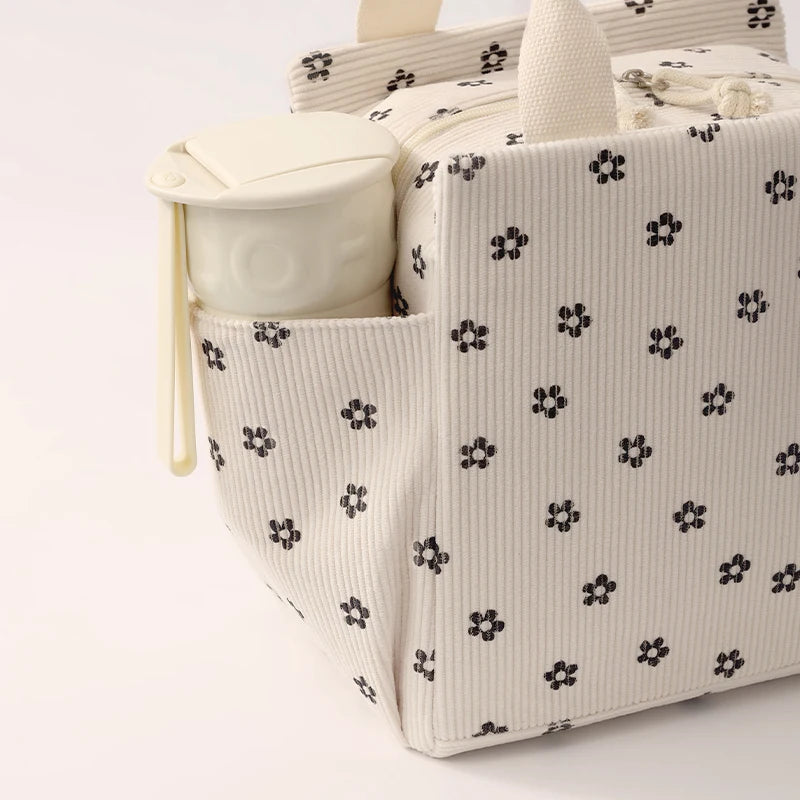 Poches latérales du sac à lunch Sweet Pouch motif uni beige