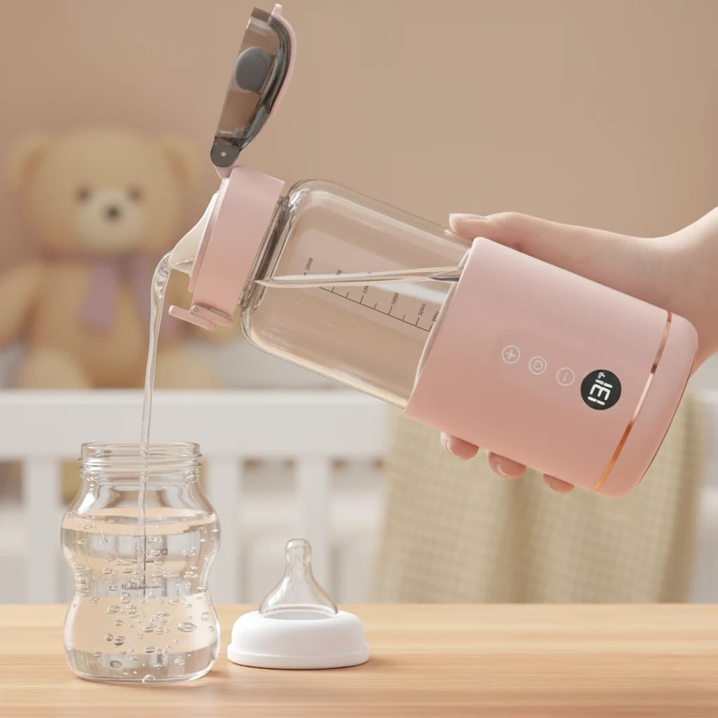 Simplifiez vos sorties avec bébé grâce à ce chauffe-biberon portable aussi élégant que pratique.