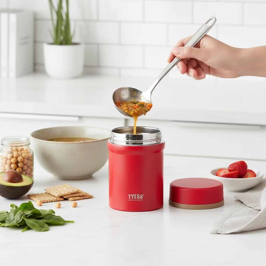 Boîte alimentaire isotherme double paroi, intérieur en acier inox 316 et extérieur élégant en inox 304, parfaite pour garder vos plats à bonne température.