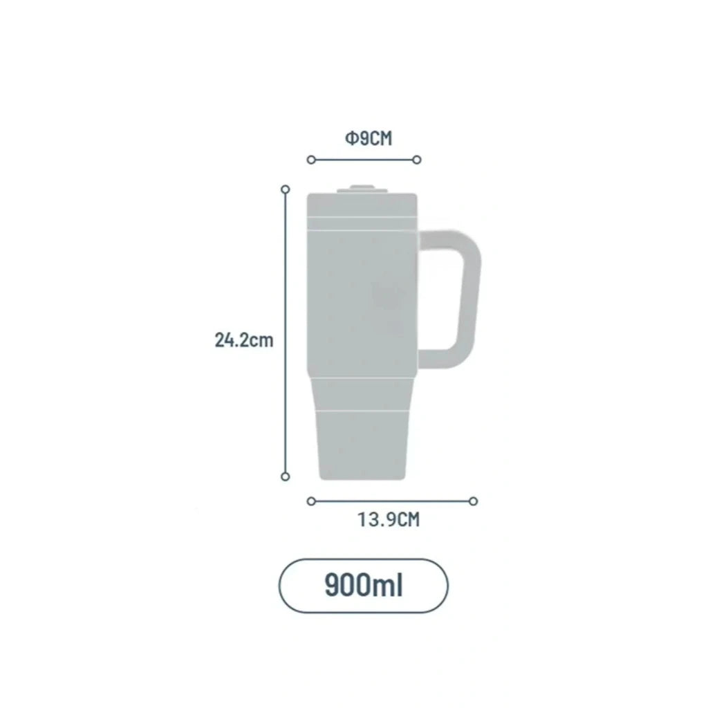 Gourde isotherme 900 ml en acier inoxydable premium pour boisson chaude ou froide