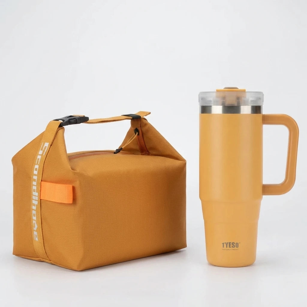 Lunch Bag vert olive et Gobelet paille kaki Le Goodn'Wild