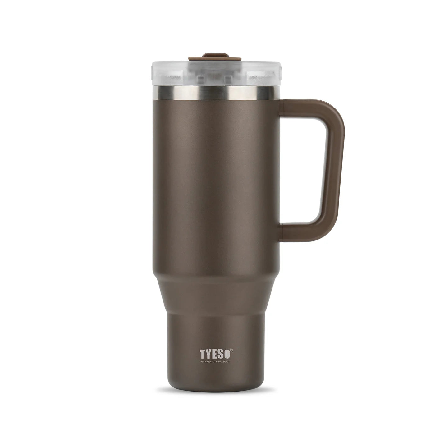Gobelet inox avec paille réutilisable, 900ml ou 1200ml, idéal pour boissons chaudes ou froides brun