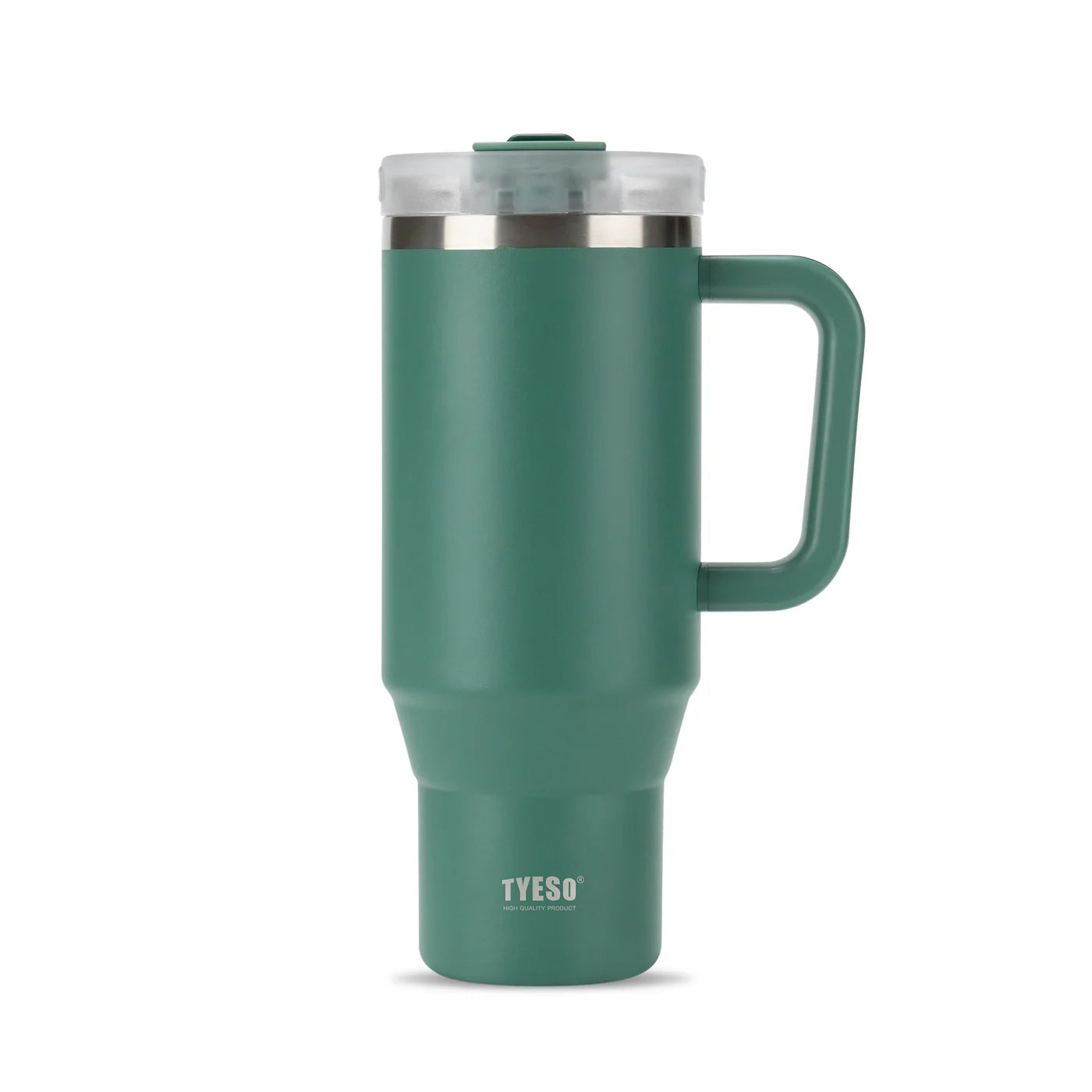 Gobelet inox avec paille réutilisable, 900ml ou 1200ml, idéal pour boissons chaudes ou froides vert fonce