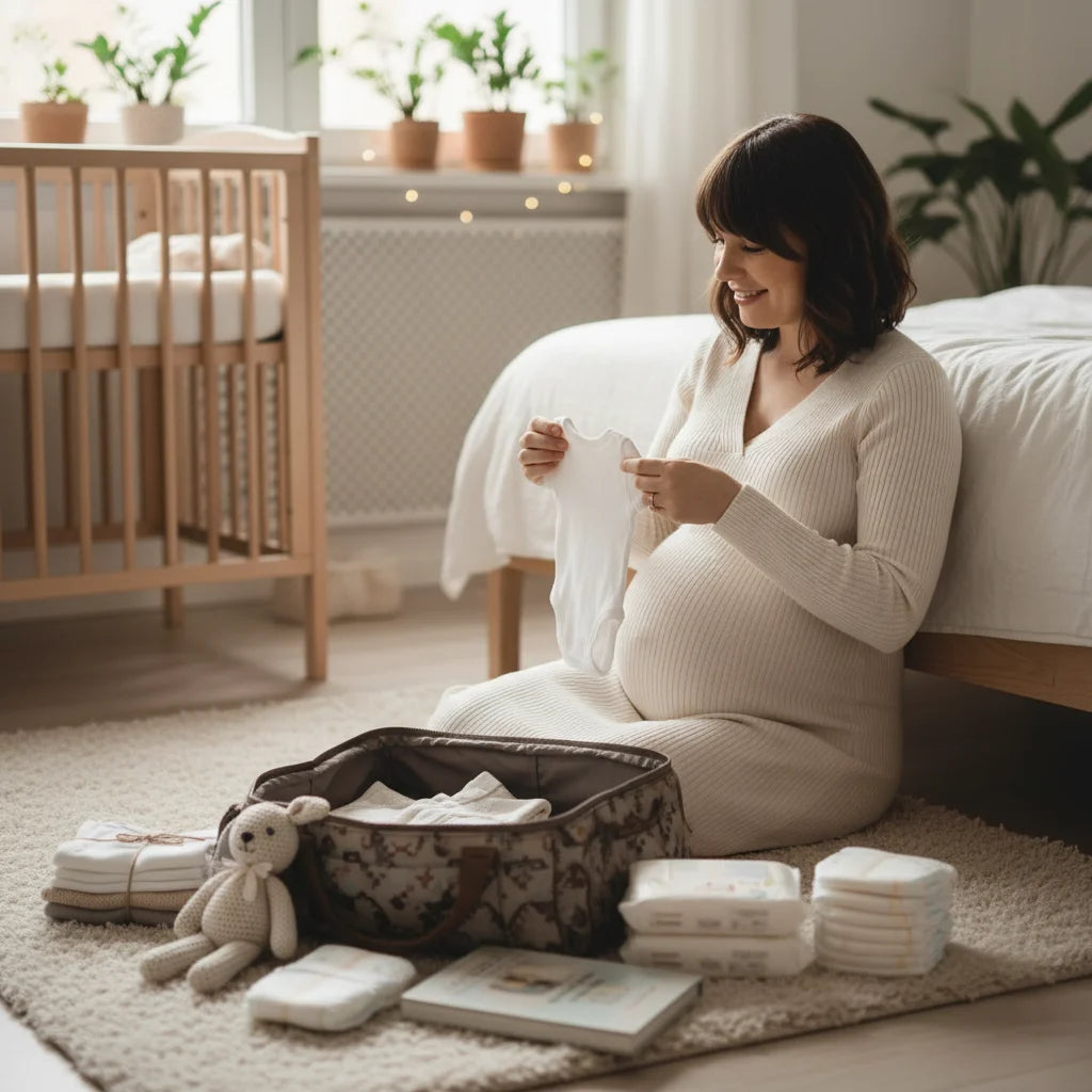 Préparation de la valise maternité par une future maman – conseils pratiques avant l’accouchement.