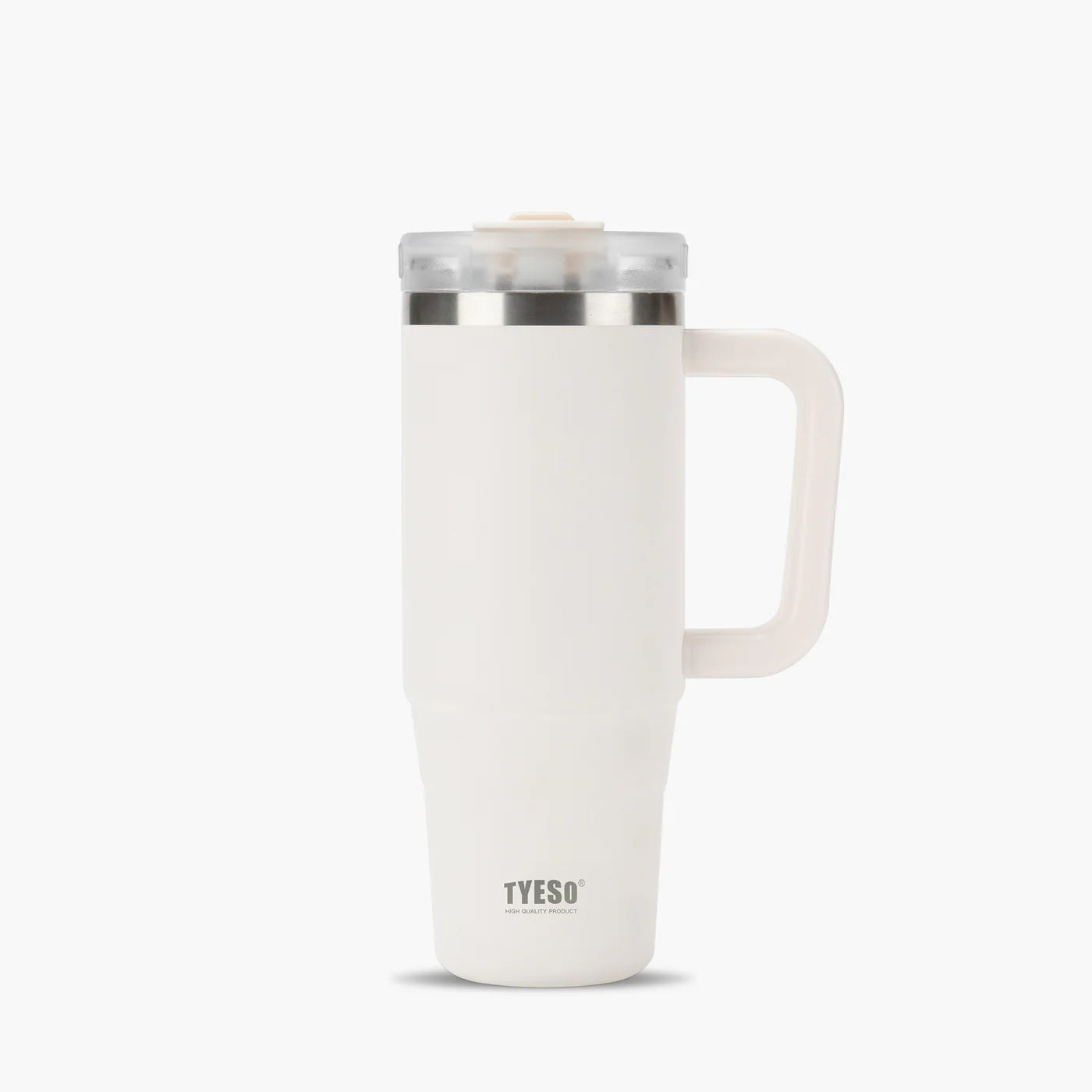 Gobelet inox avec paille réutilisable, 900ml ou 1200ml, idéal pour boissons chaudes ou froides blanche