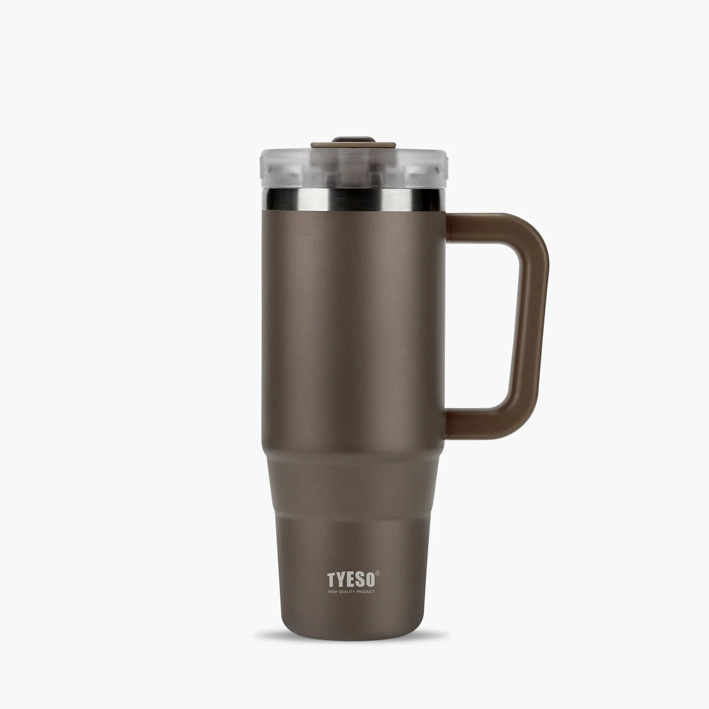 Gobelet inox avec paille réutilisable, 900ml ou 1200ml, idéal pour boissons chaudes ou froides brun