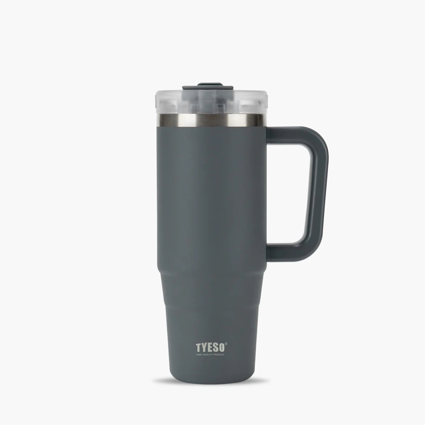 Gobelet inox avec paille réutilisable, 900ml ou 1200ml, idéal pour boissons chaudes ou froides gris