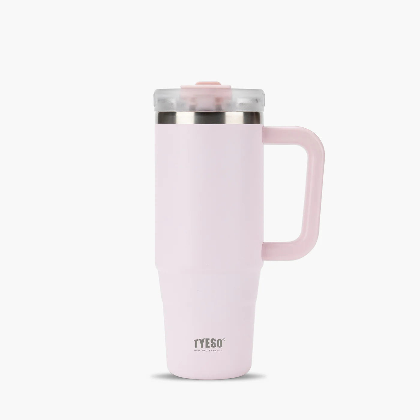 Gobelet inox avec paille réutilisable, 900ml ou 1200ml, idéal pour boissons chaudes ou froides rose clair