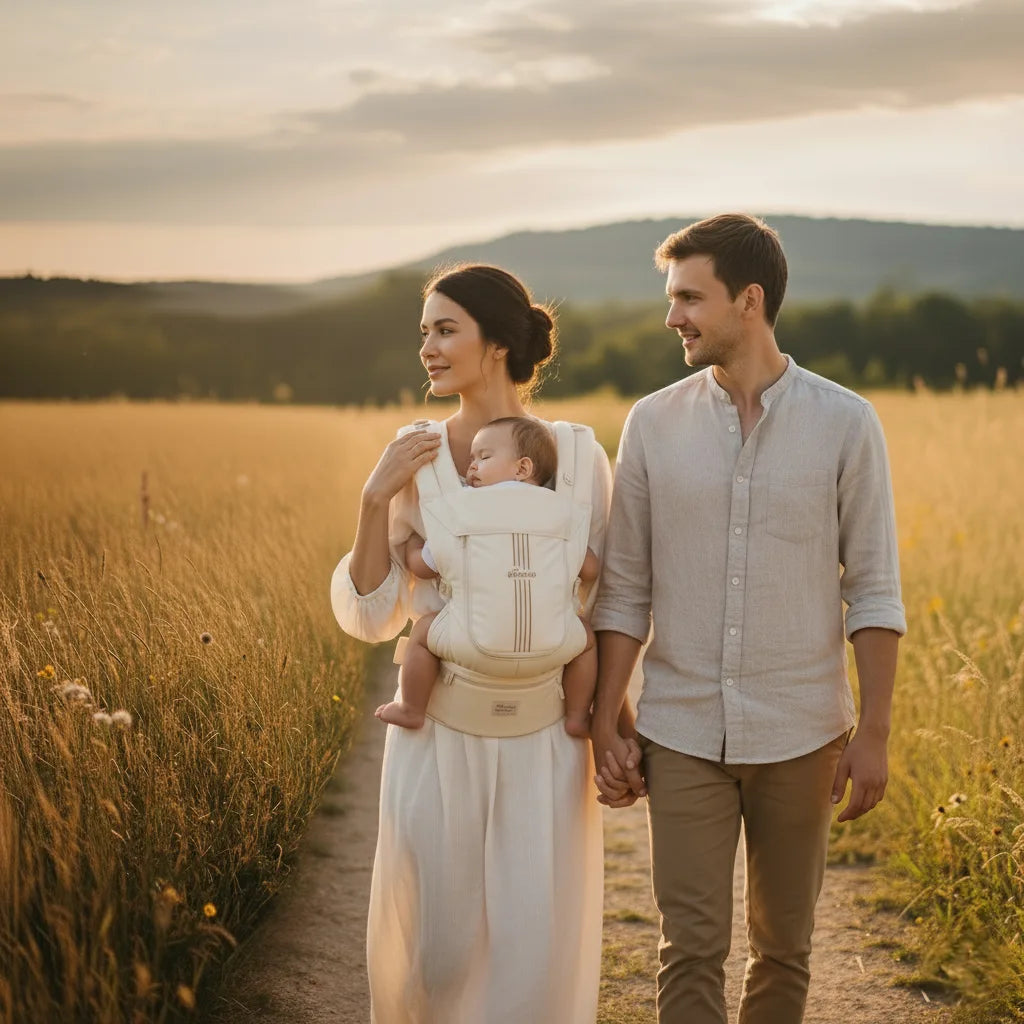 Porte-bébé NéoNast nouvelle génération, support ergonomique et large assise en silicone, maintien optimal de bébé, parfait pour sorties, maison et parents en mouvement.