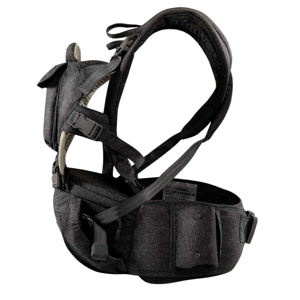 Porte-bébé PU coton beige avec maintien optimal pour bébé et parents