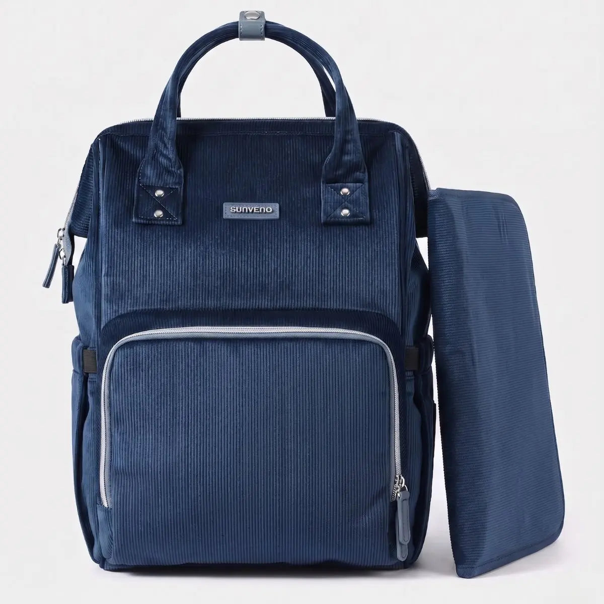 Sac à langer design vintage velours côtelé pour maman et papa.