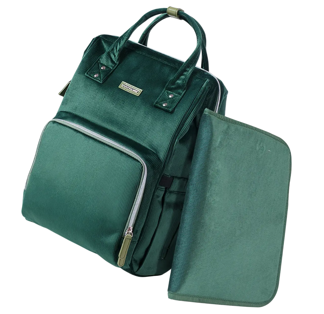 Sac à langer de luxe en velours premium, poids 0,75kg, dimensions 45x30x22cm, matelas à langer assorti inclus, tissu de haute qualité, sac à dos pratique pour parents en déplacement