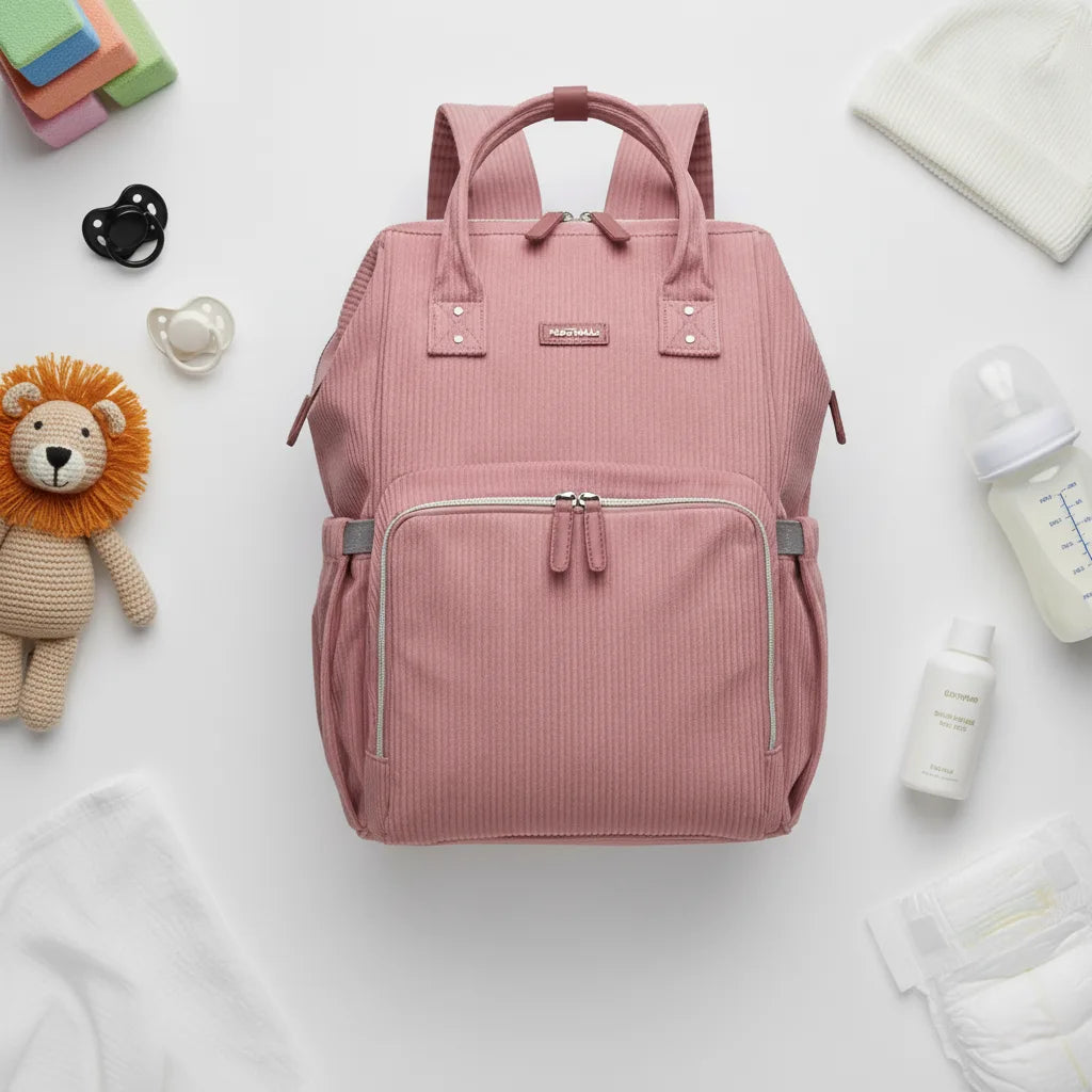 Sac à langer bébé moderne et pratique avec rangements, idéal pour les déplacements des parents