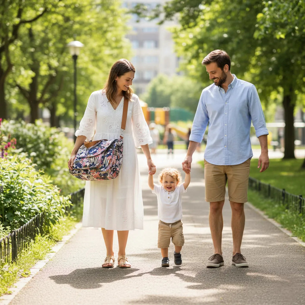 Épuré, léger et fonctionnel, notre sac a été pensé pour simplifier les sorties avec bébé tout en gardant une allure moderne. Parent en promenade