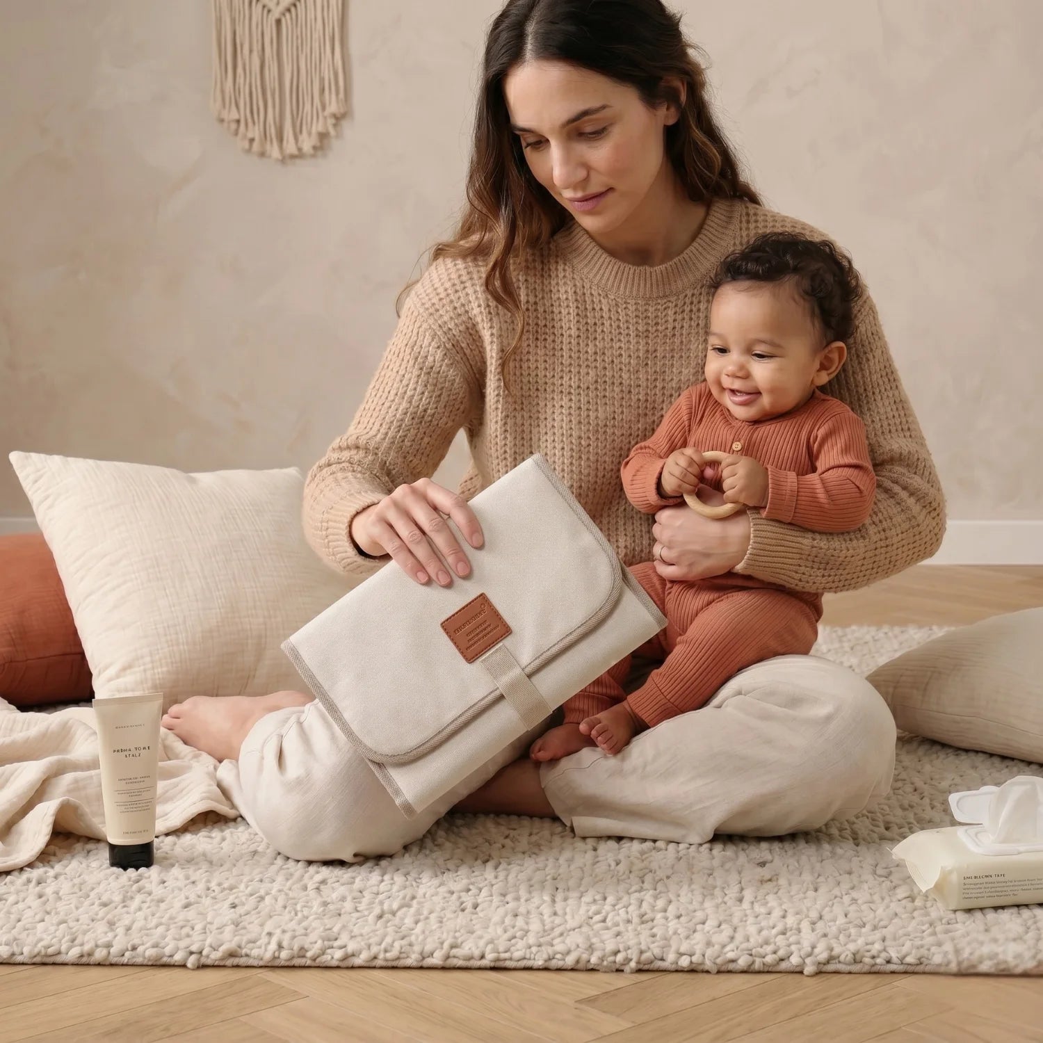 Matelas à langer bébé portable pliable imperméable facile à nettoyer pour sorties et voyage