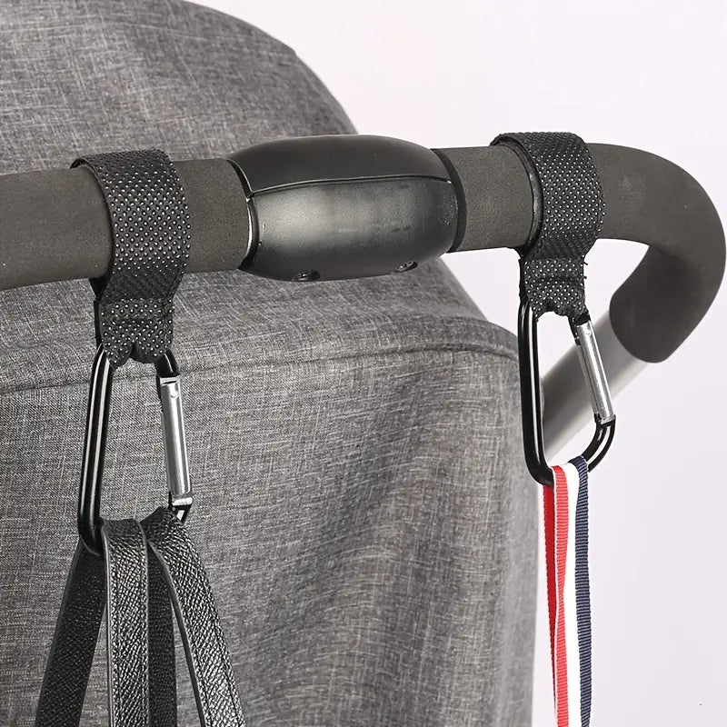 Accessoire poussette : lot de 2 crochets universels pour suspendre sacs en balade


