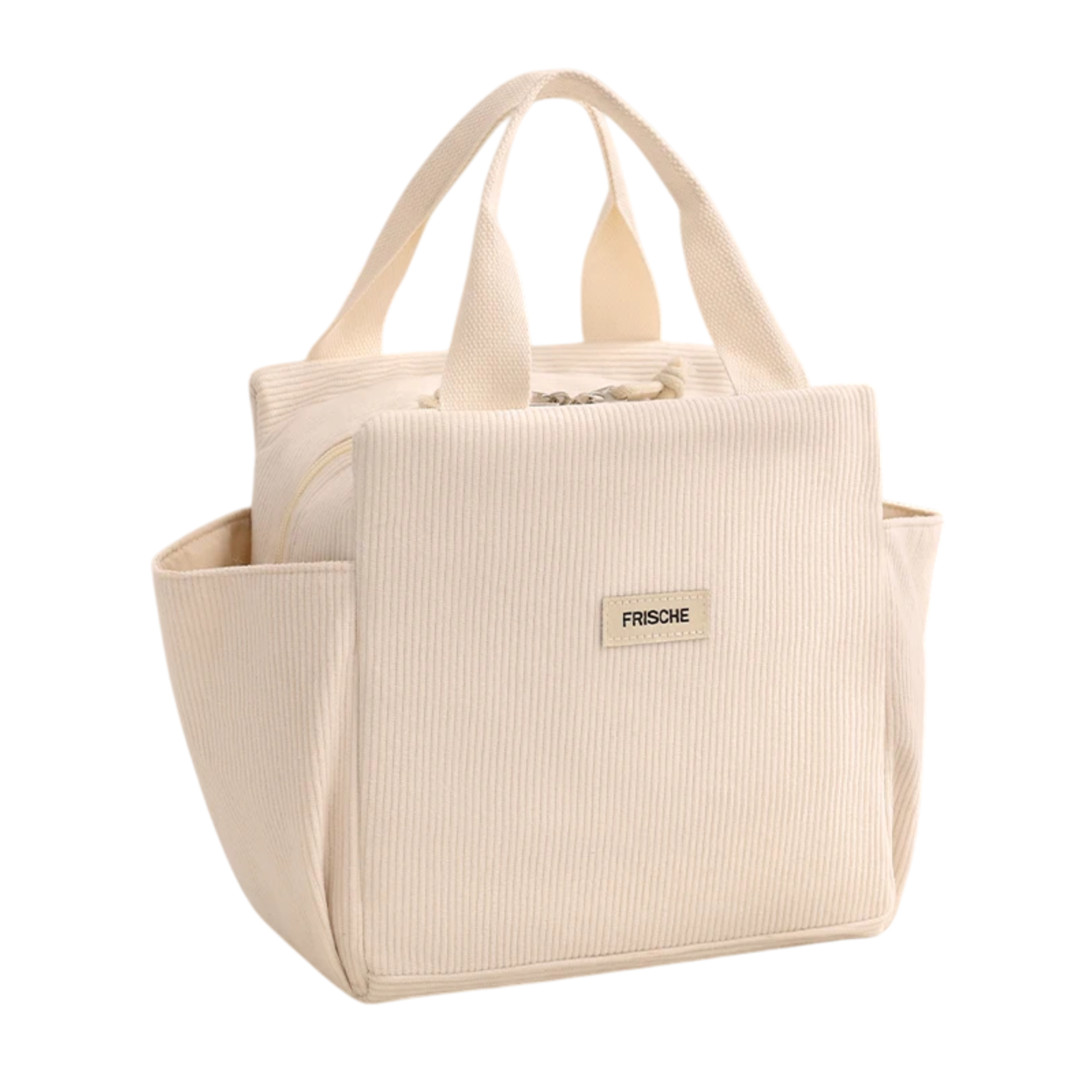 Sac à lunch motif uni beige sable Sweet Pouch, vue de face