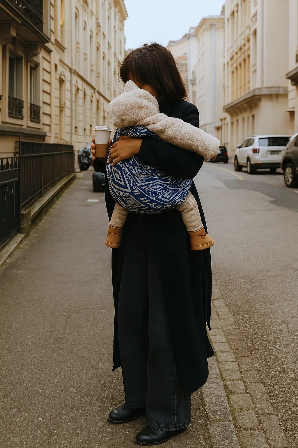 Écharpe de portage Nomade en coton doux et PU, ultra légère et rembourrée pour un confort optimal. Dimensions pliée 16x120 cm, déployée jusqu’à 172 cm, supporte bébé de 3 à 36 mois (max 20 kg). Nettoyage facile avec chiffon humide. Motifs et couleurs peuvent varier selon disponibilité.