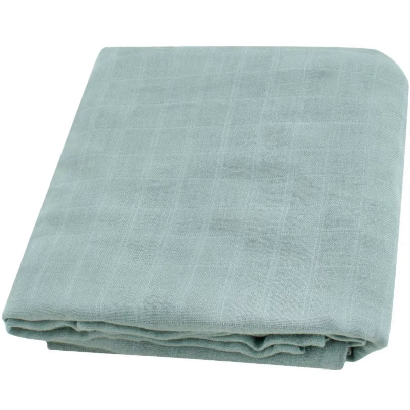 Lange pour bébé Goodn'lange 120x120 cm en coton doux et respirant, idéal pour emmailloter confortablement les nouveau-nés Aqua