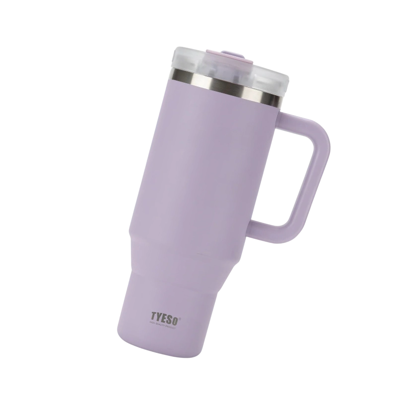 Gobelet inox avec paille réutilisable, 900ml ou 1200ml, idéal pour boissons chaudes ou froides violet