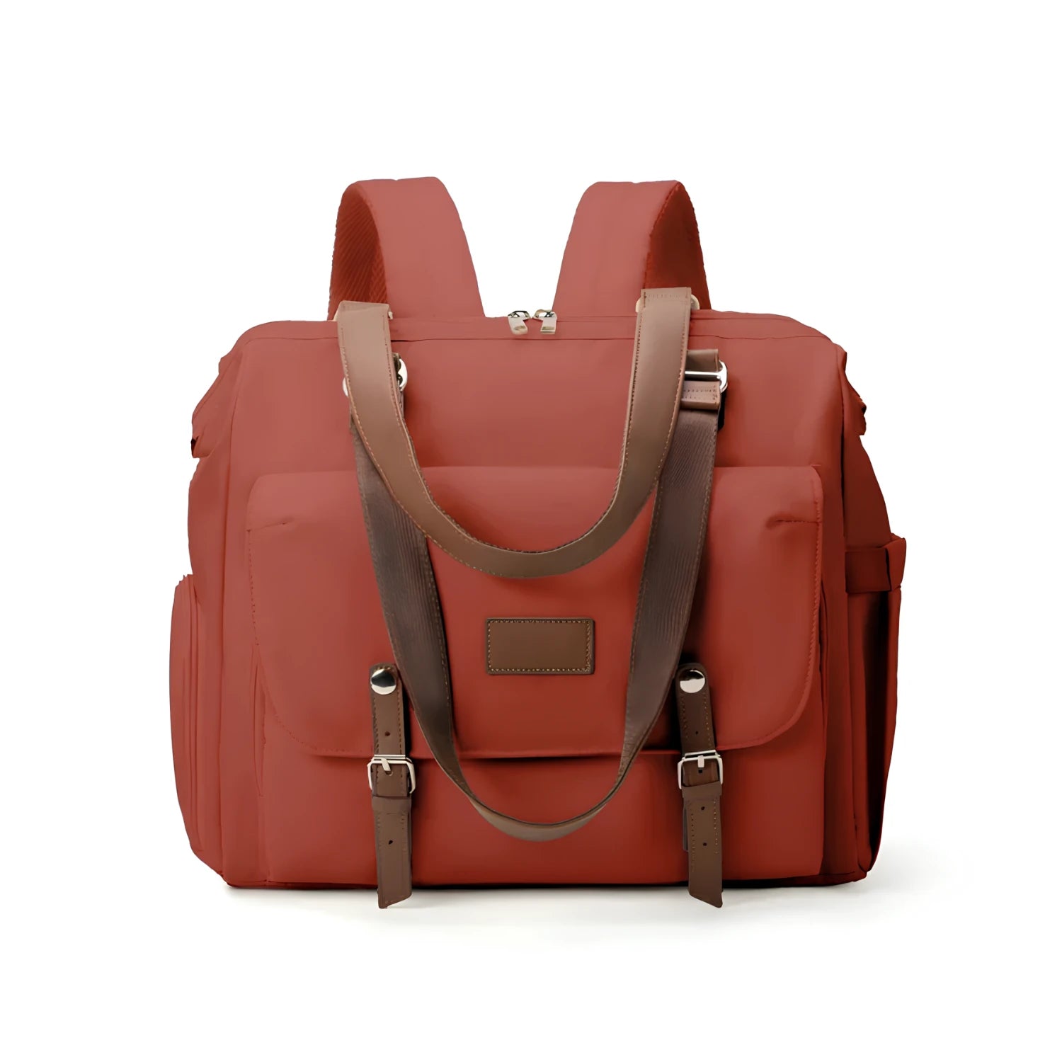 Sac à langer bandoulière bourgogne, rangement intelligent pour couches et biberons


